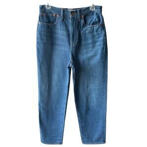 Madewell Womens Jeans Blue Size 27 Baggy Straight Dark Worn Indigo Wash NWT
